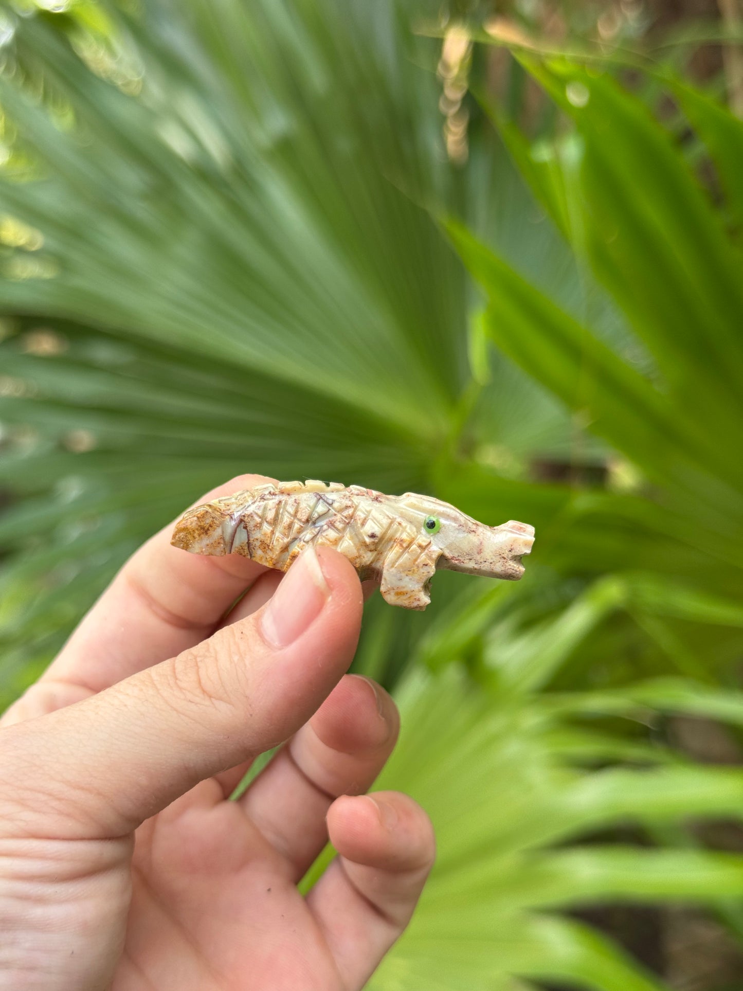 soapstone crocodile carving