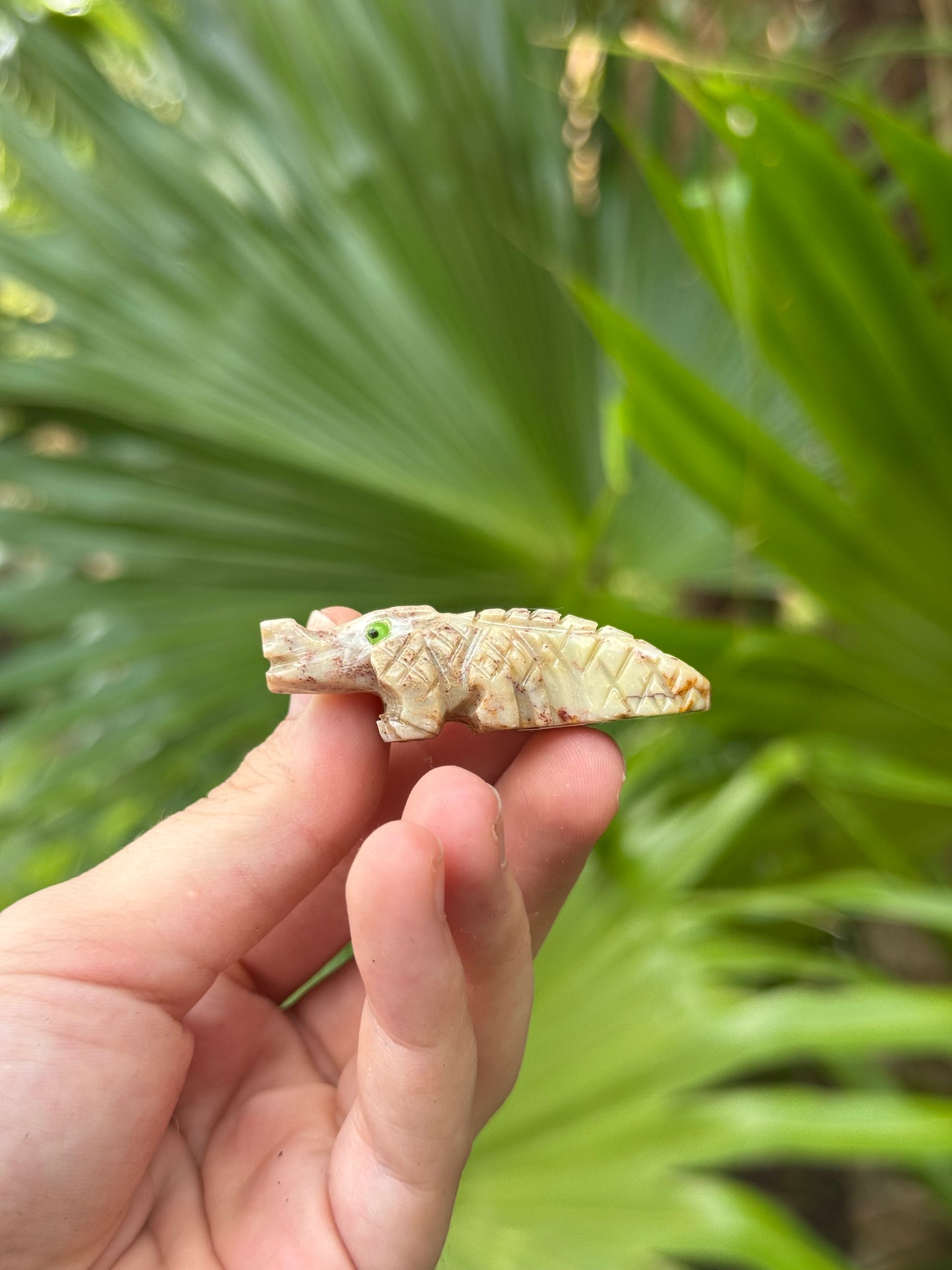 soapstone crocodile carving