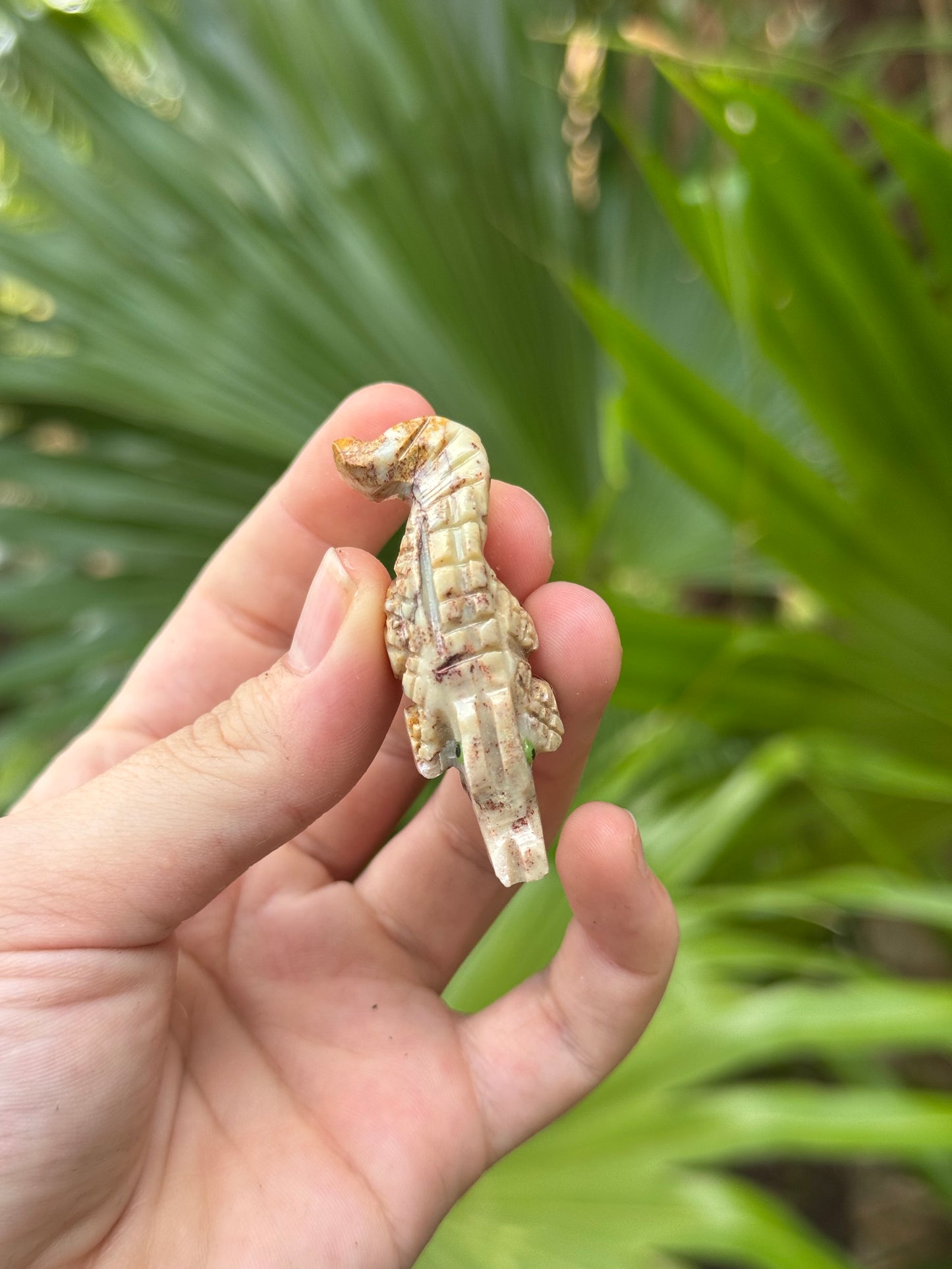 soapstone crocodile carving